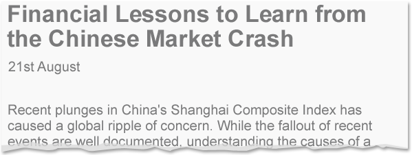 Image for Financial Lessons to Learn from the Chinese Market Crash