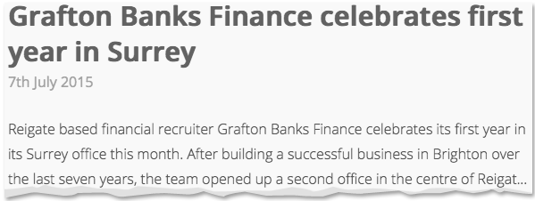 Image for Grafton Banks Finance celebrates first year in Surrey