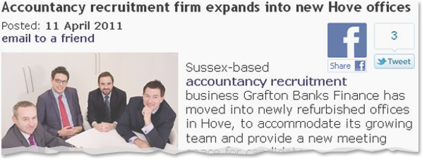 Image for Accountancy recruitment firm expands into new Hove offices