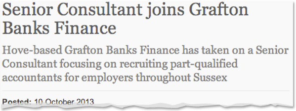 Image for Senior Consultant joins Grafton Banks Finance