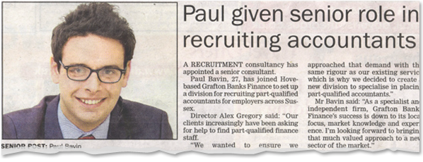 Image for Paul given senior role in recruiting accountants